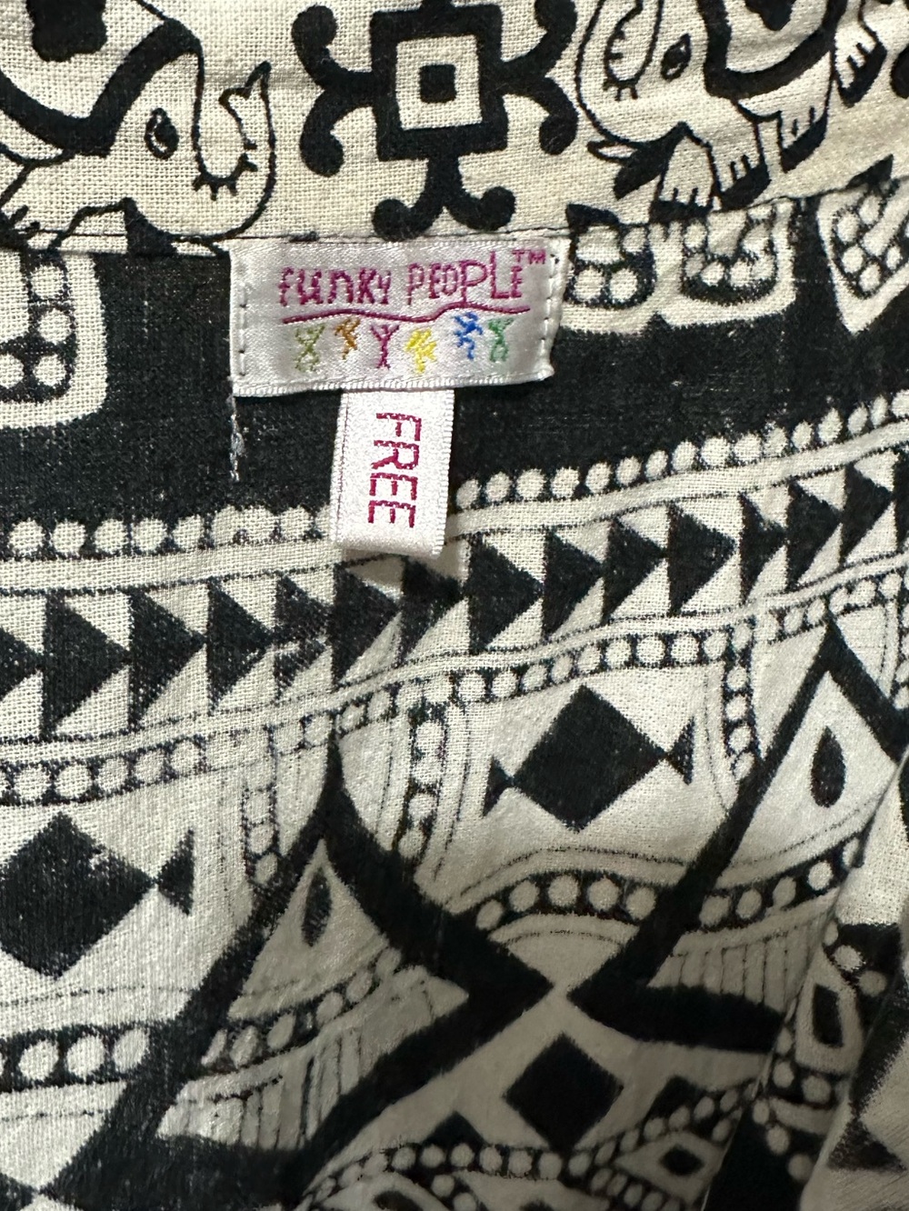 FUNKY PEOPLE Maxi Wrap Skirt Bohemian Black & Cream Size OS - Picture 4 of 10